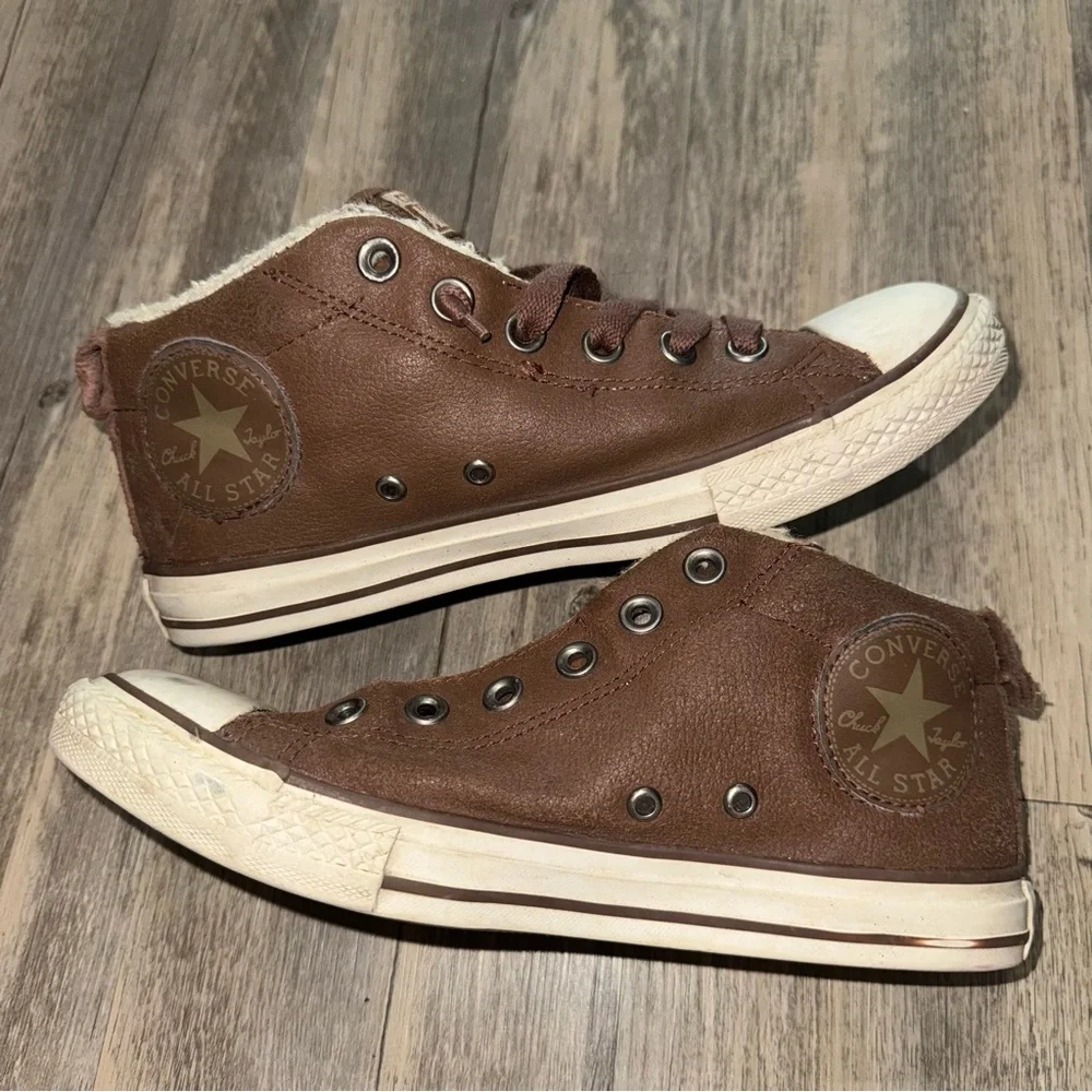 Converse Brown Leather Sneakers